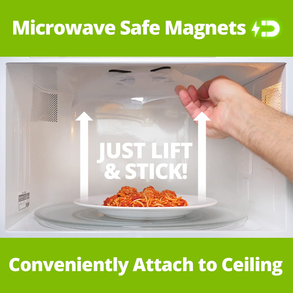 HOVER COVER magnetic attachment on microwave ceiling for tidy storage benefit