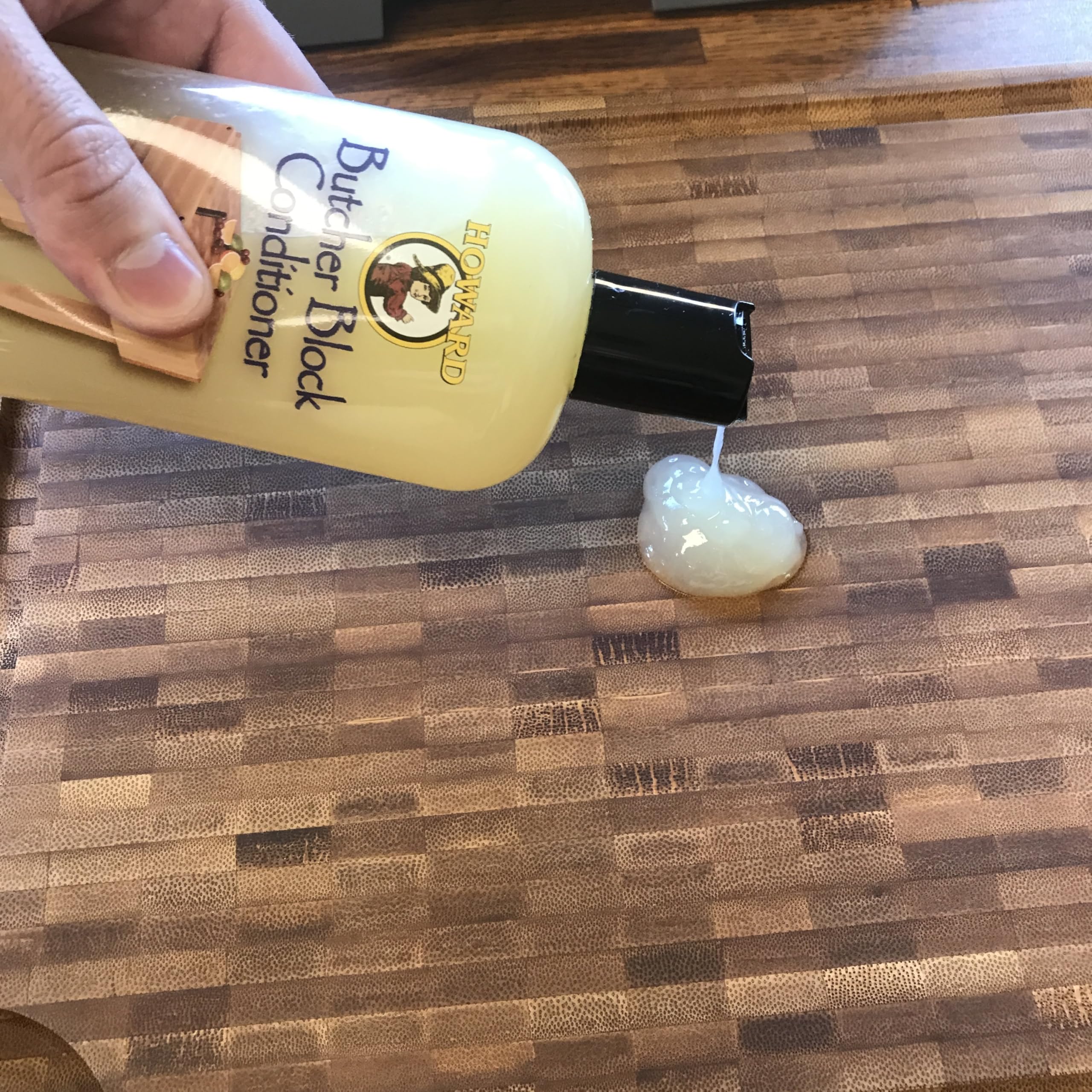 HOWARD before and after cutting board restoration with improved look