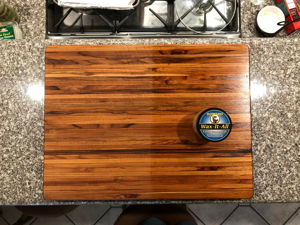HOWARD used on kitchen counter demonstrating safe, polished surface