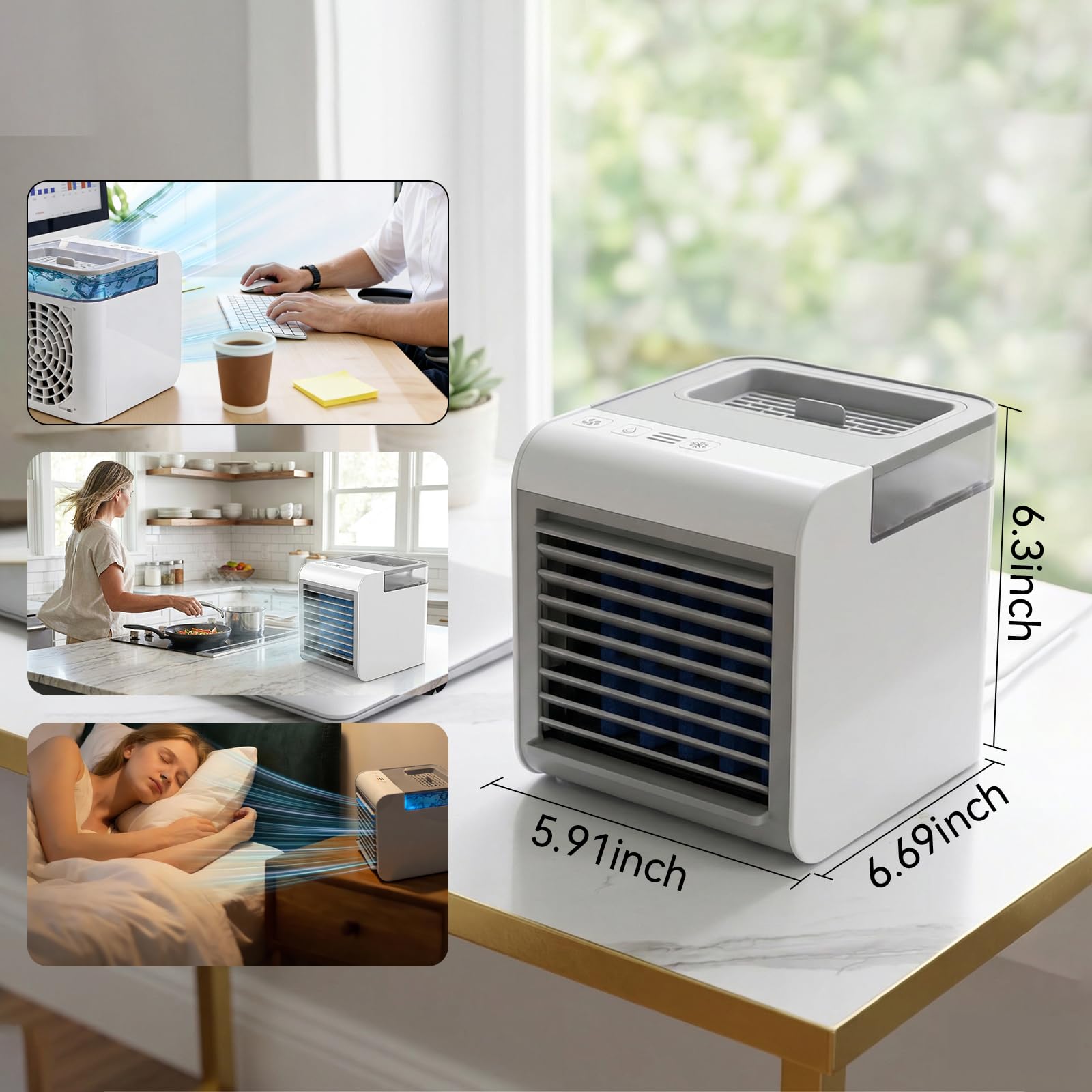 HOXILEELEO on a desk delivering focused cooling for productivity