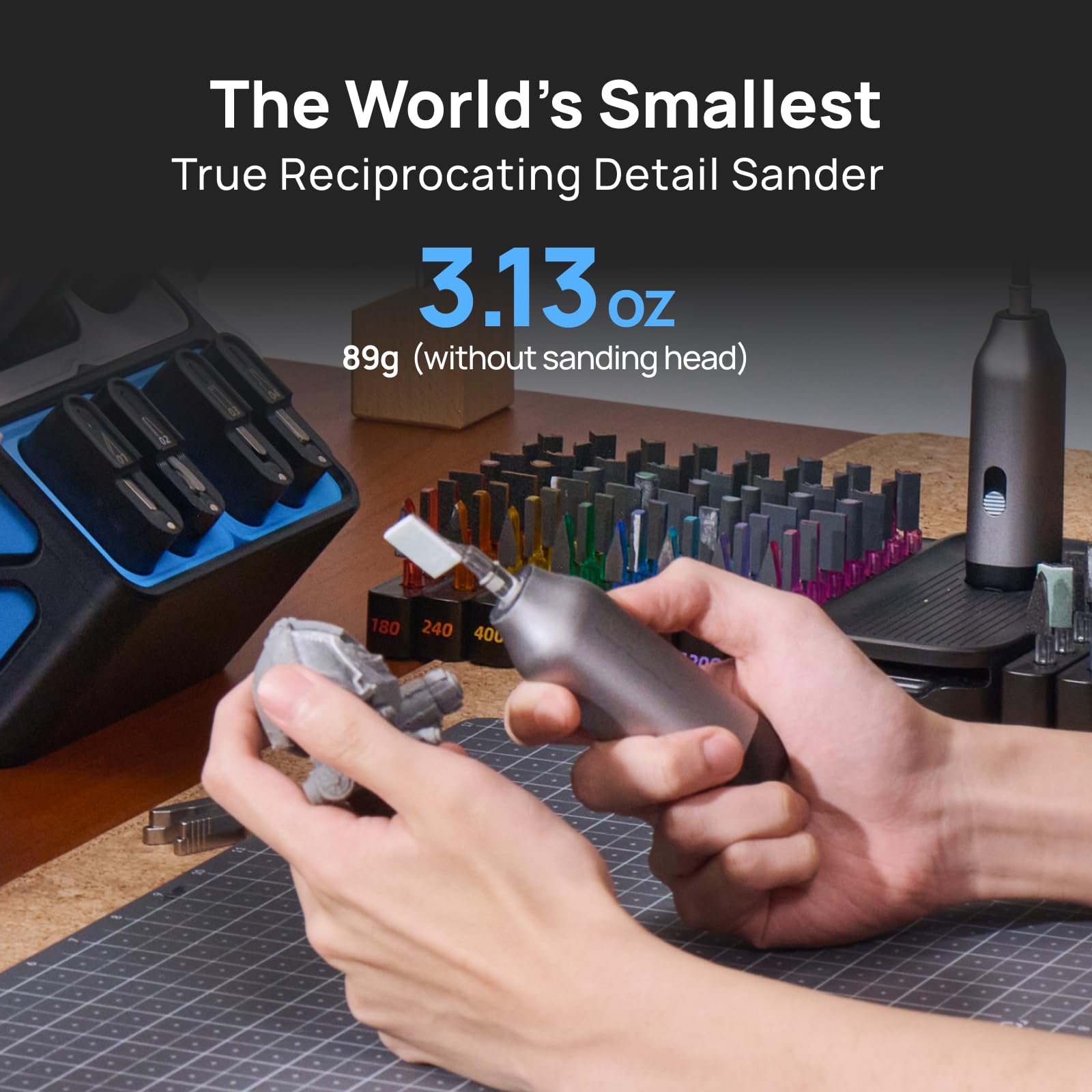 HOZO NeoSander Type-C charging port and battery indicator, for continuous use