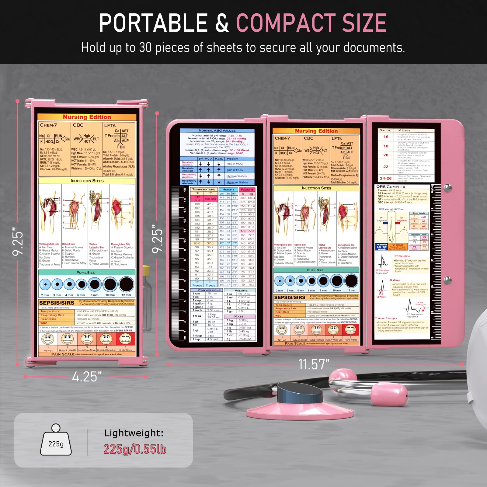 HOZOL clipboard folded to pocket size demonstrating compact portability and quick access