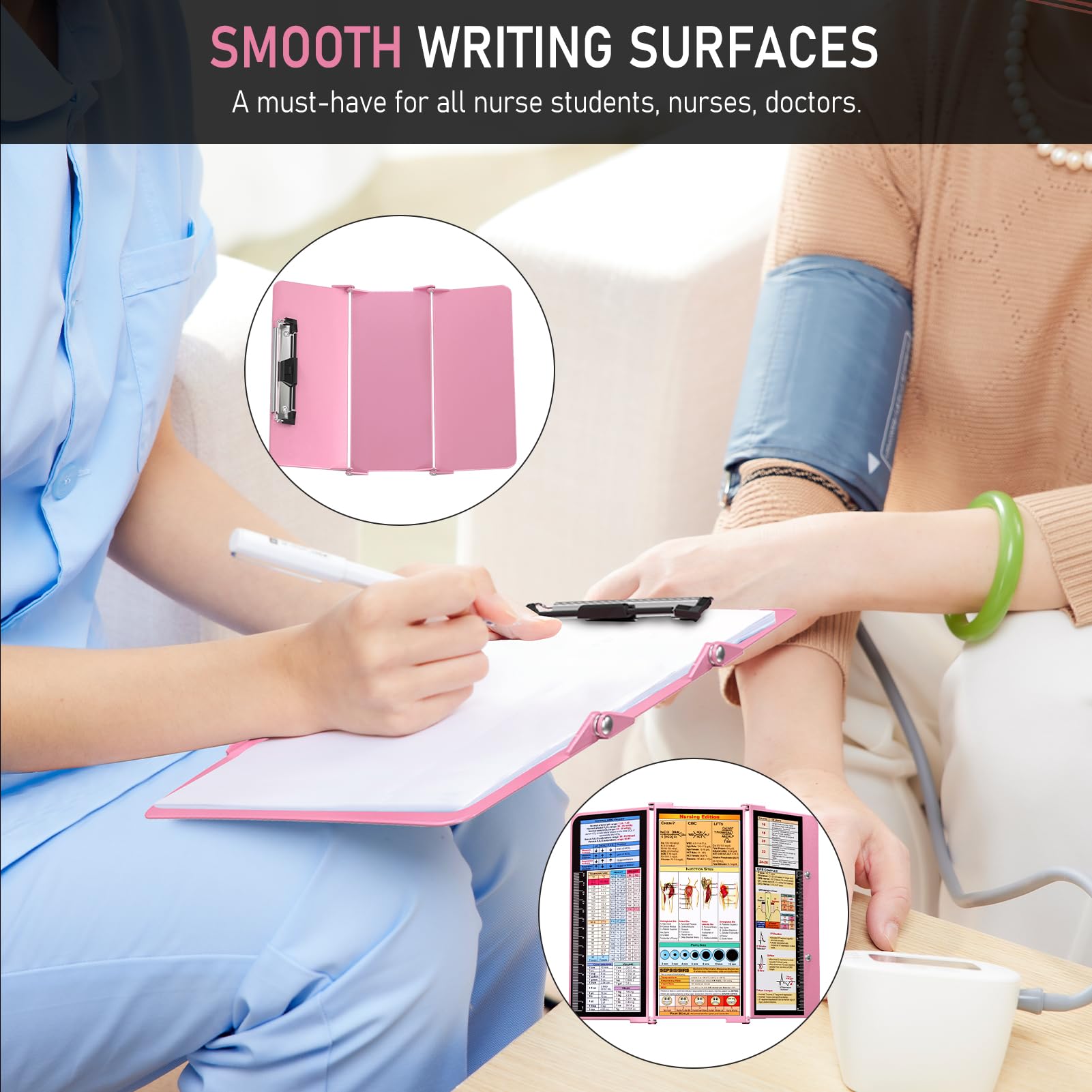 HOZOL clipboard size comparison held in hand showing foldable dimensions and easy carry