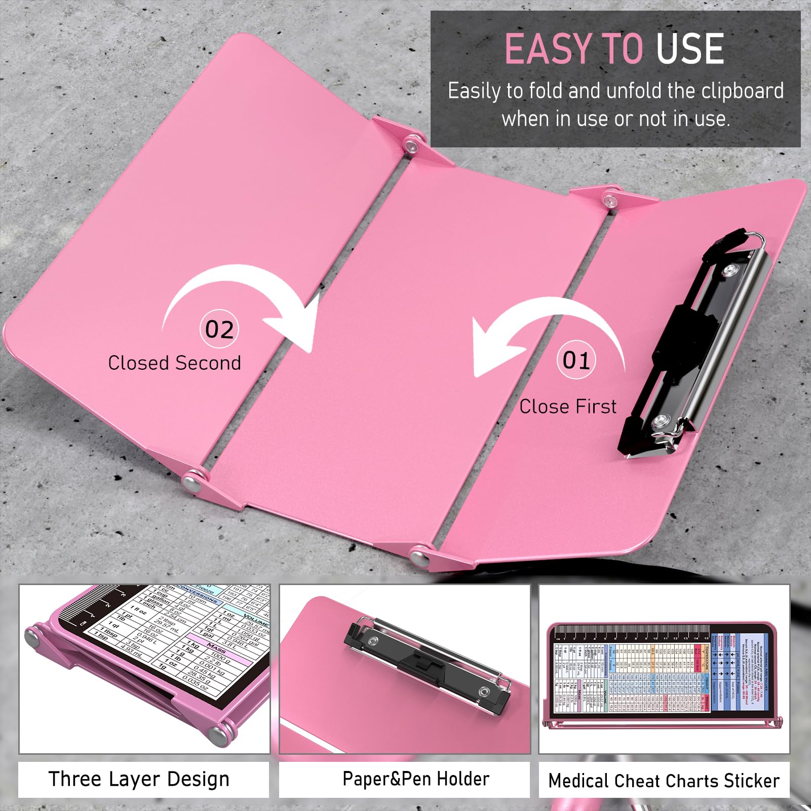 HOZOL smooth writing surface being used standing for stable handwriting and easy note-taking