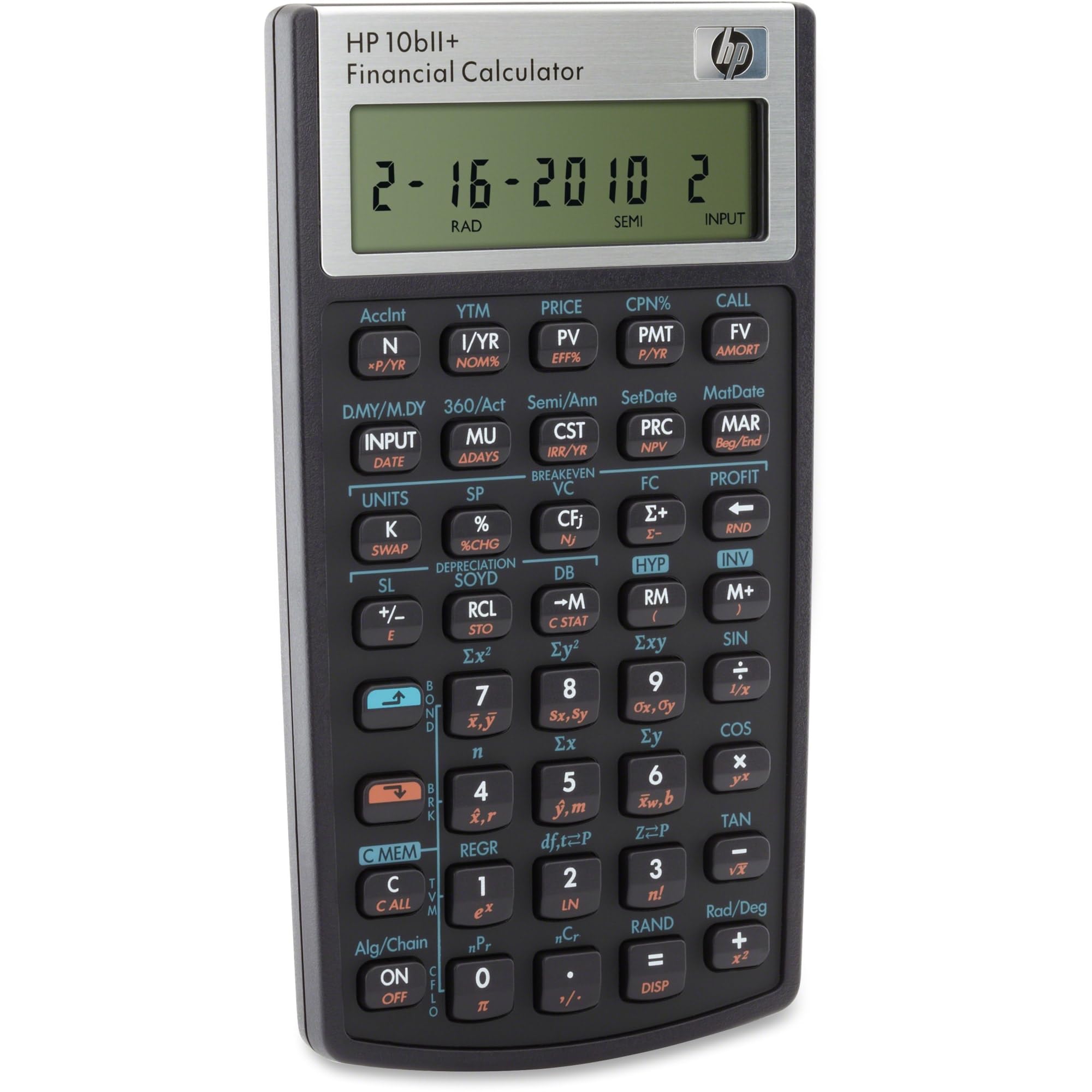 HP 10bII+ in use on desk with documents demonstrating quick financial calculations