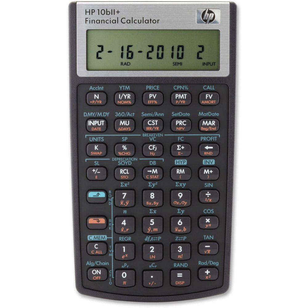 HP 10bII+ keypad detail highlighting dedicated finance keys for fast entry