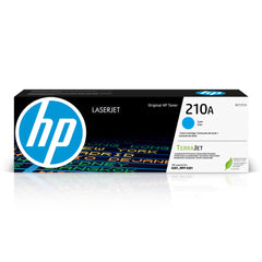 HP 210A cyan front packaging showing model and color for easy identification