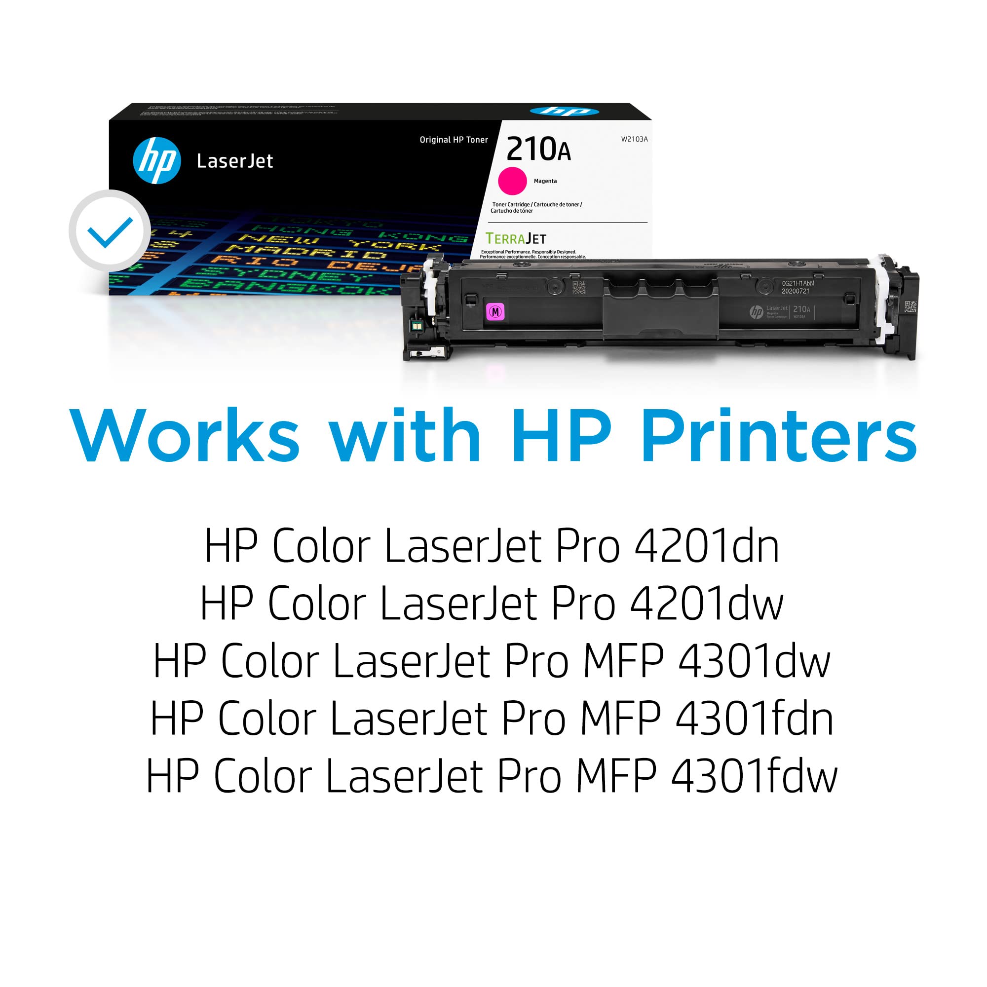 HP 210A magenta cartridge close-up showing toner drum and consistent print quality