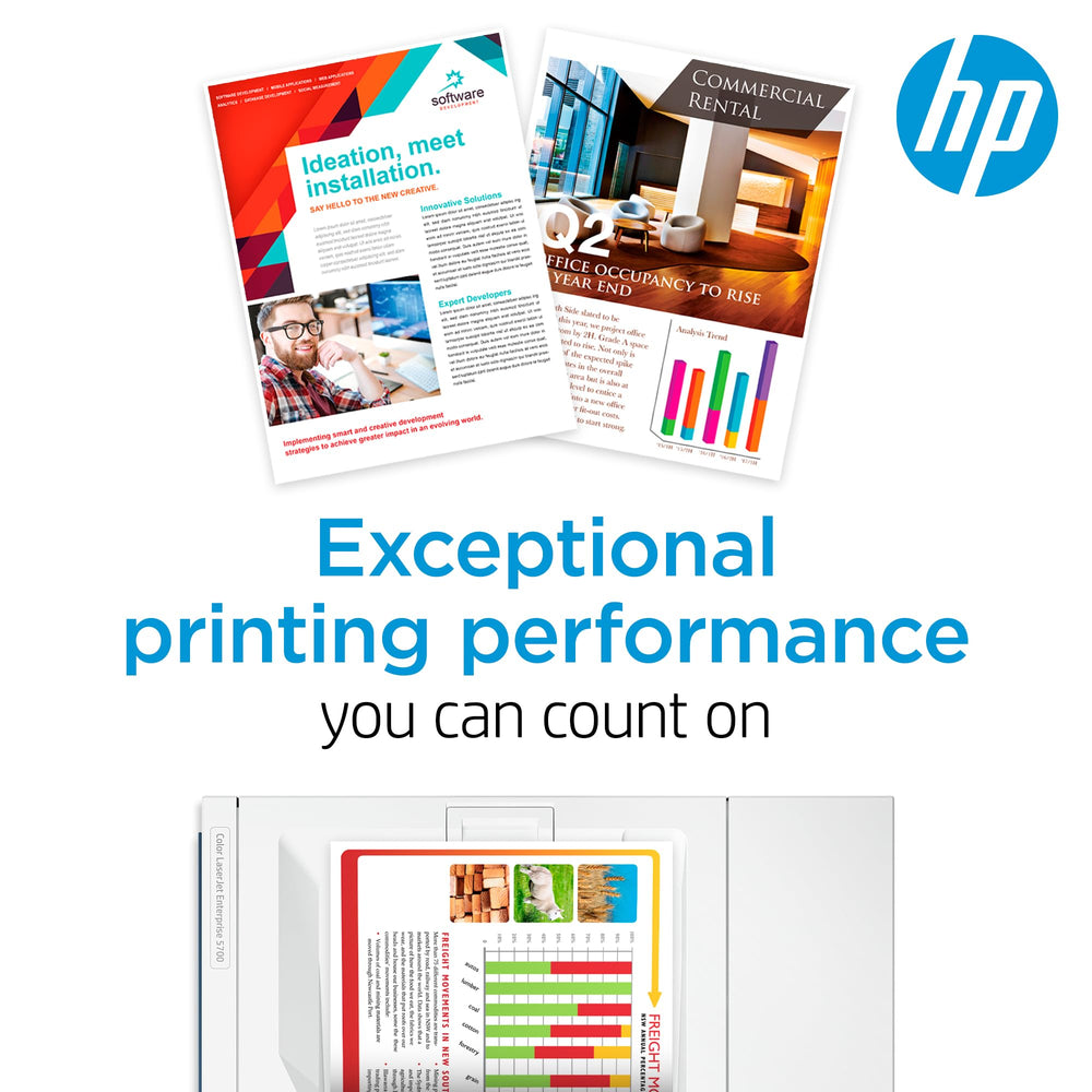 HP 218A yellow cartridge installed in HP printer for easy replacement benefit