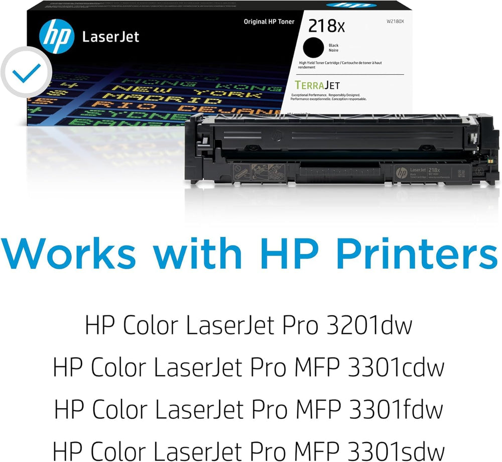 HP black W2180X cartridge close-up showing durable build and consistent text