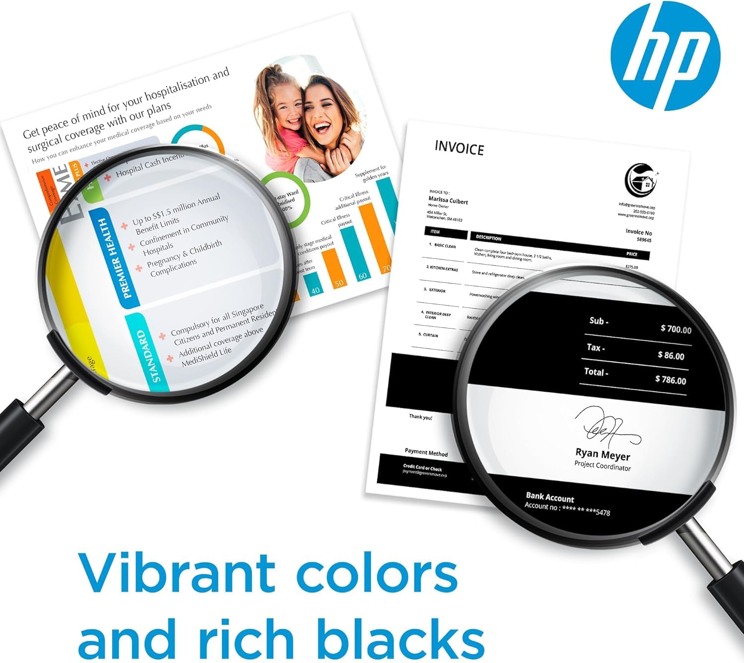 HP cyan W2181X cartridge detail highlighting vivid color reproduction benefit