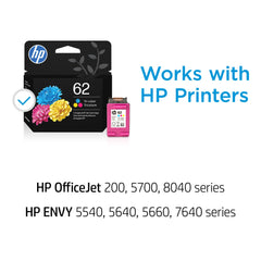 HP 62 installed in printer delivering reliable everyday printing