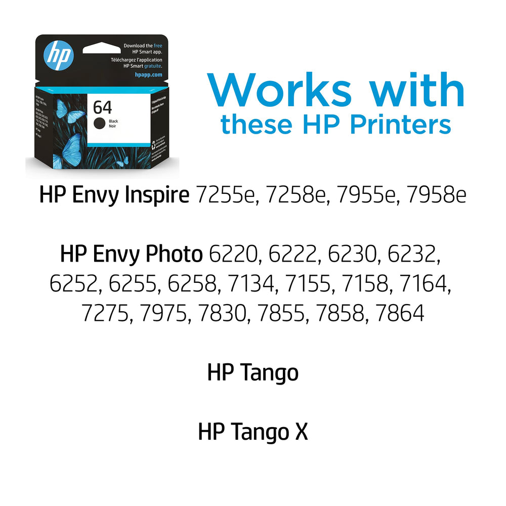HP 64 cartridge close-up highlighting crisp nozzle details for reliability