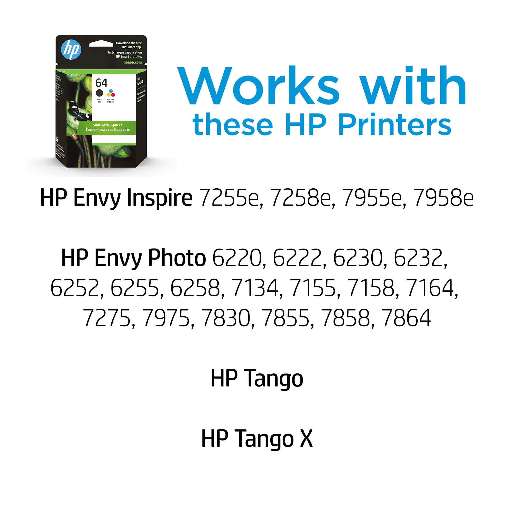HP 64 cartridge close-up showing precise nozzle and reliable printing benefit