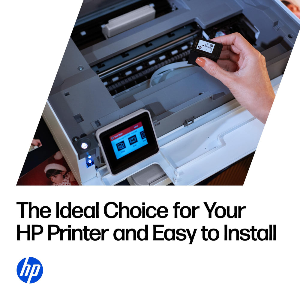 Shot of HP Instant Ink logo on HP 910 package highlighting automated reorders