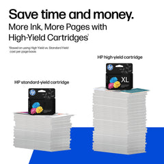 Sample printed text from HP 910 black cartridge showing crisp, fade-resistant black