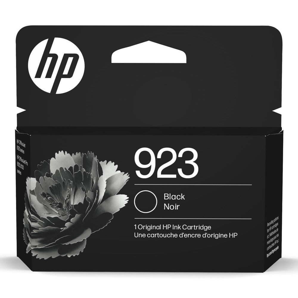 HP 923 front packaging showing cartridge and branding for quick identification and confidence