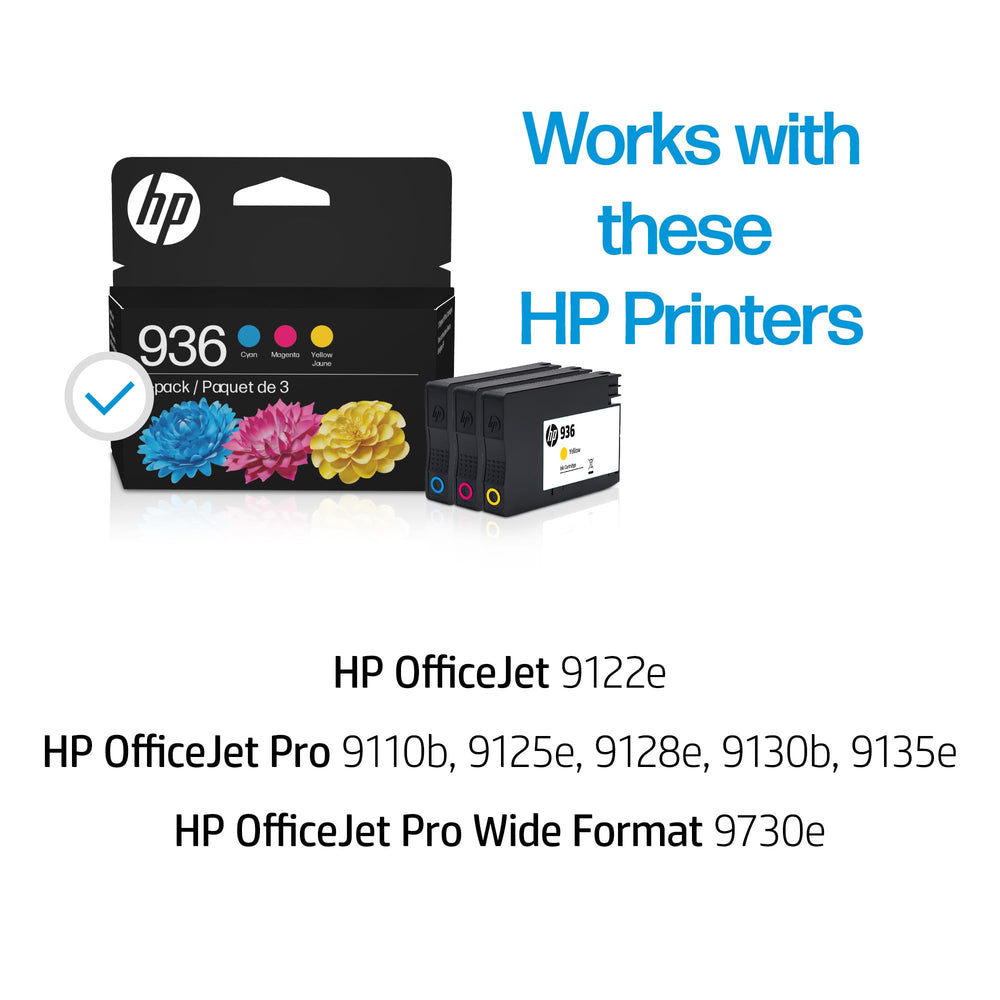 HP 936 cartridges out of pack ready to install for reliable printing