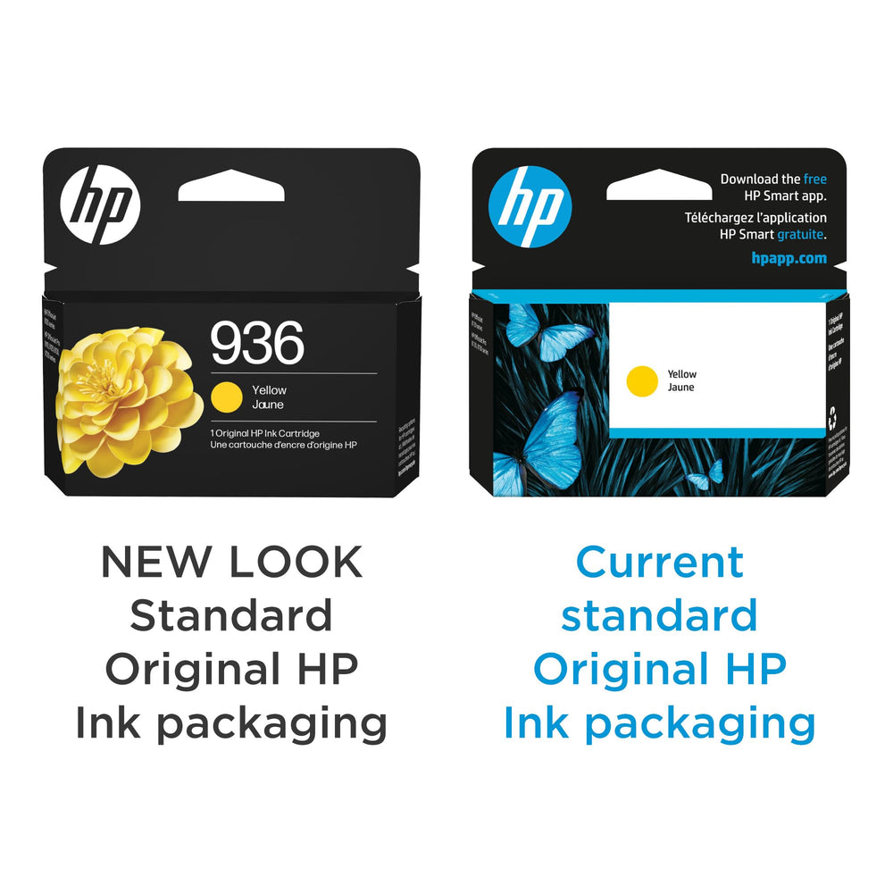 HP 936 yellow cartridge top contacts close-up for reliable electronic communication