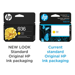 HP 936 yellow cartridge top contacts close-up for reliable electronic communication