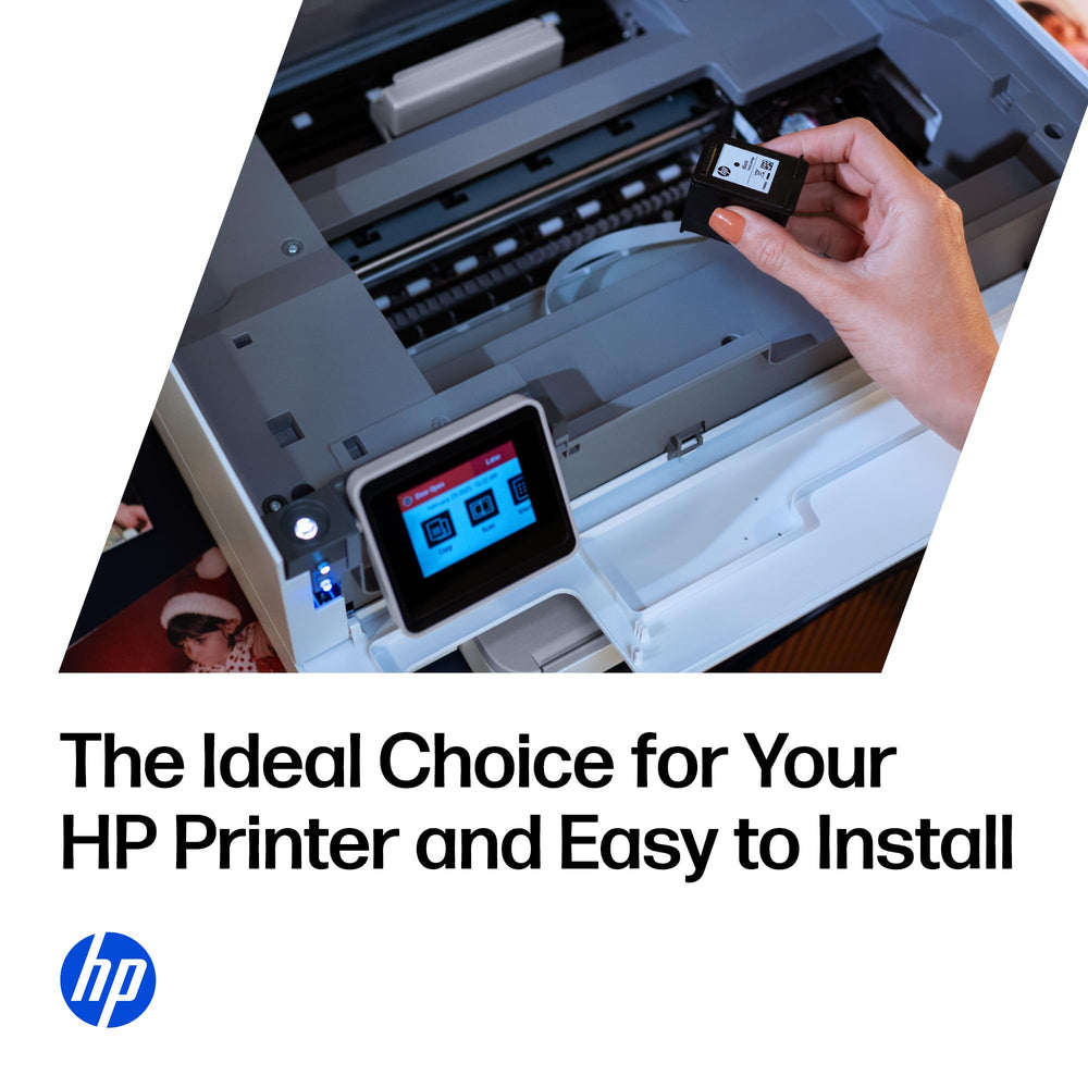HP 952 magenta cartridge next to a pen for scale, shows compact size