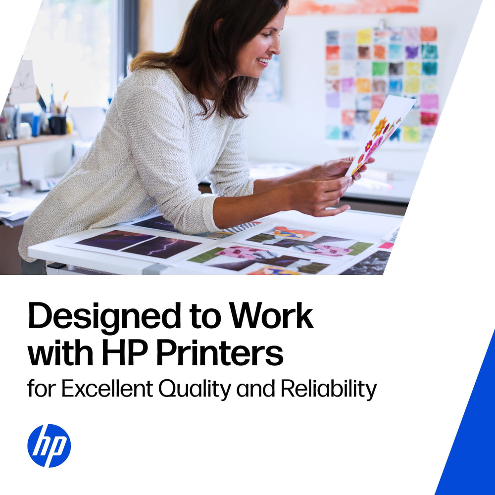 HP 952 pack next to ruler scale comparison illustrating compact, space-saving size