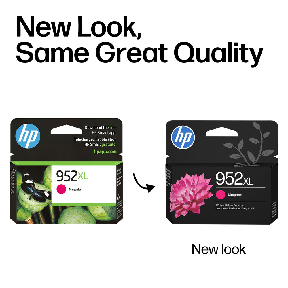 HP 952XL magenta cartridge close-up of nozzle showing precision ink delivery