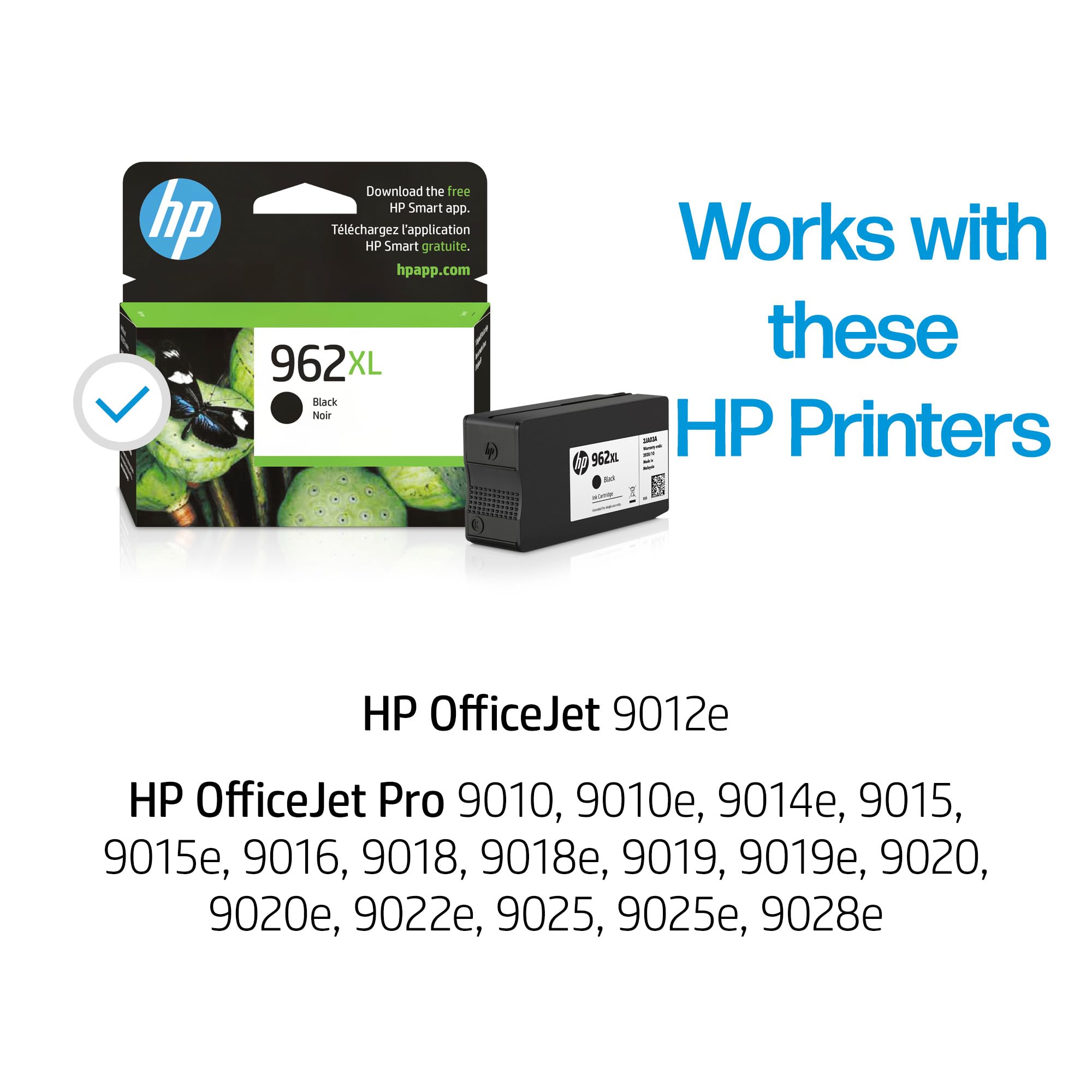 HP 962XL installed in OfficeJet printer for quick replacement benefit