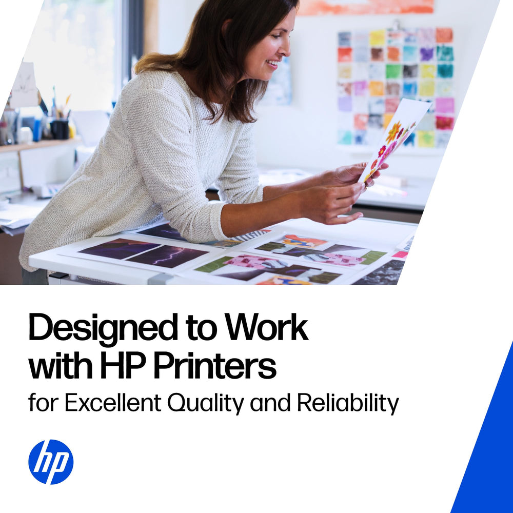 HP cartridge yield sticker illustrating approximate 315 pages per color for planning