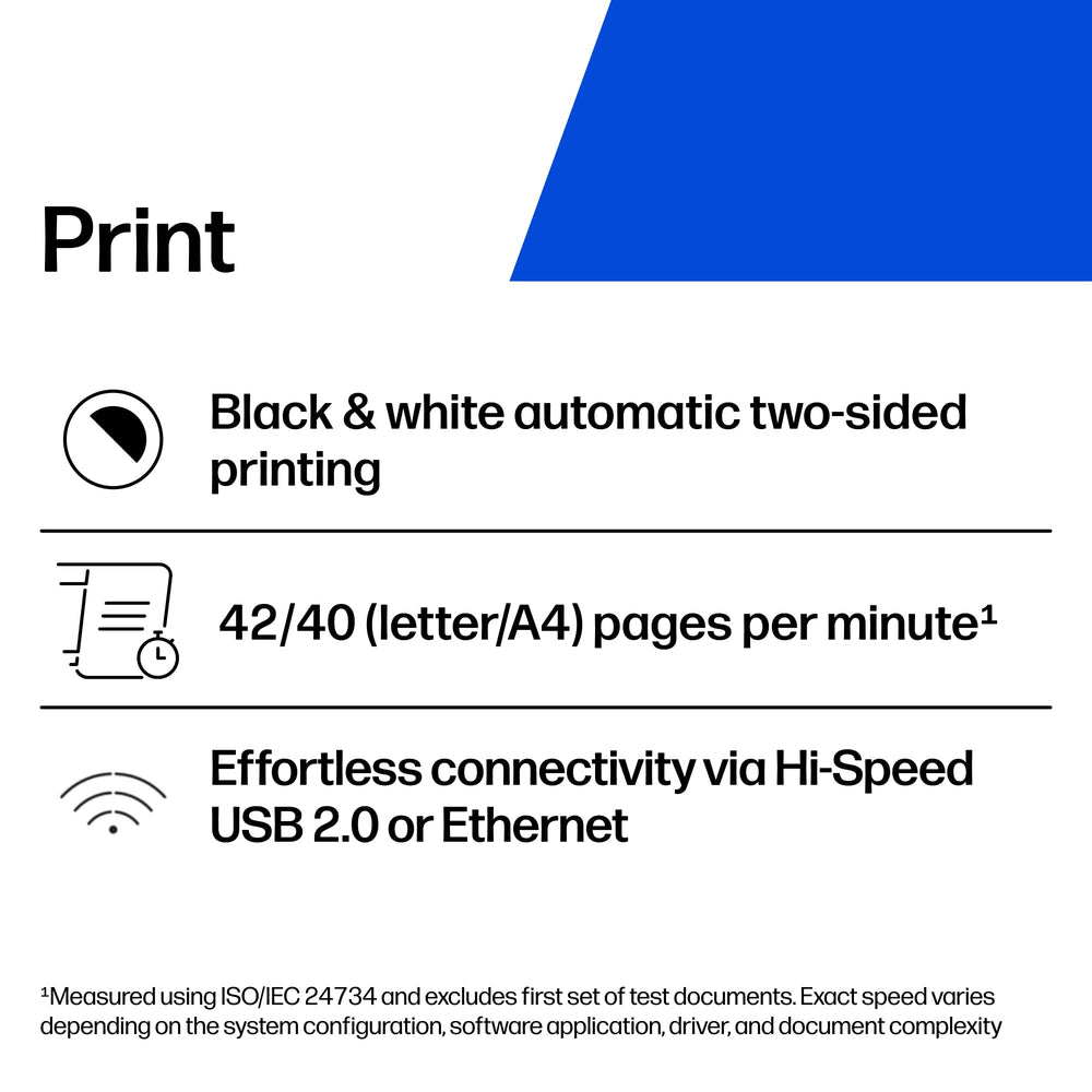 HP LaserJet Pro 4001dn control panel closeup showing easy setup and quick access benefit