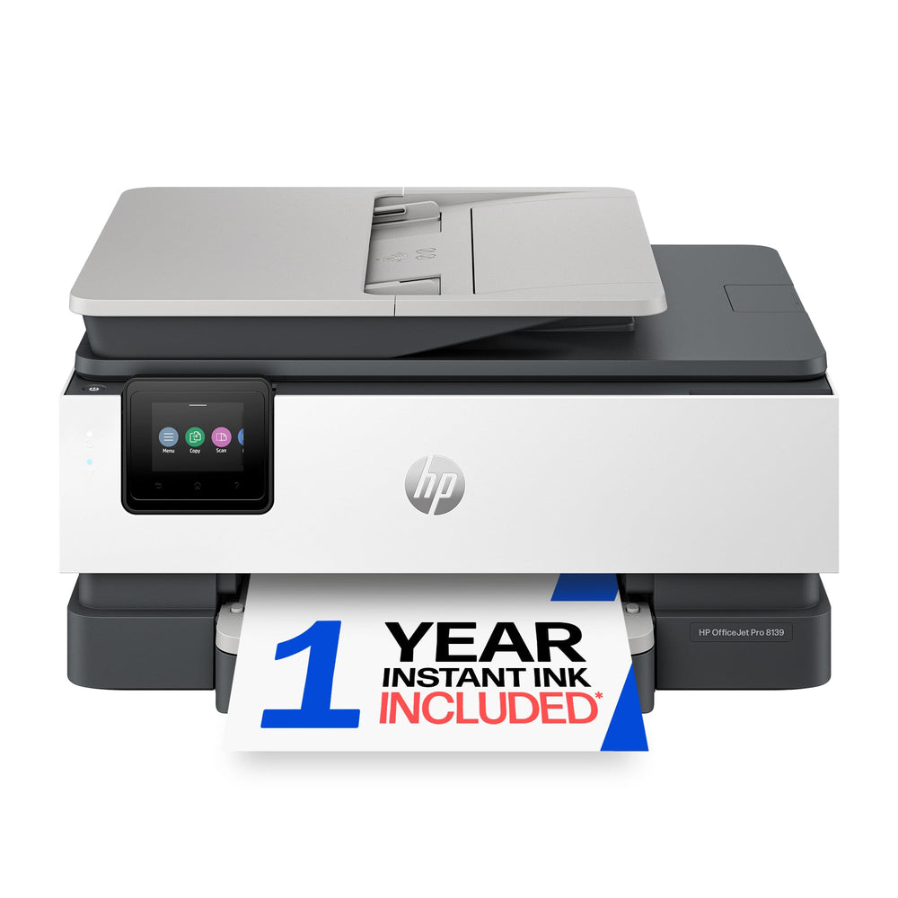 HP OfficeJet Pro 8139 front view showing compact all-in-one benefits