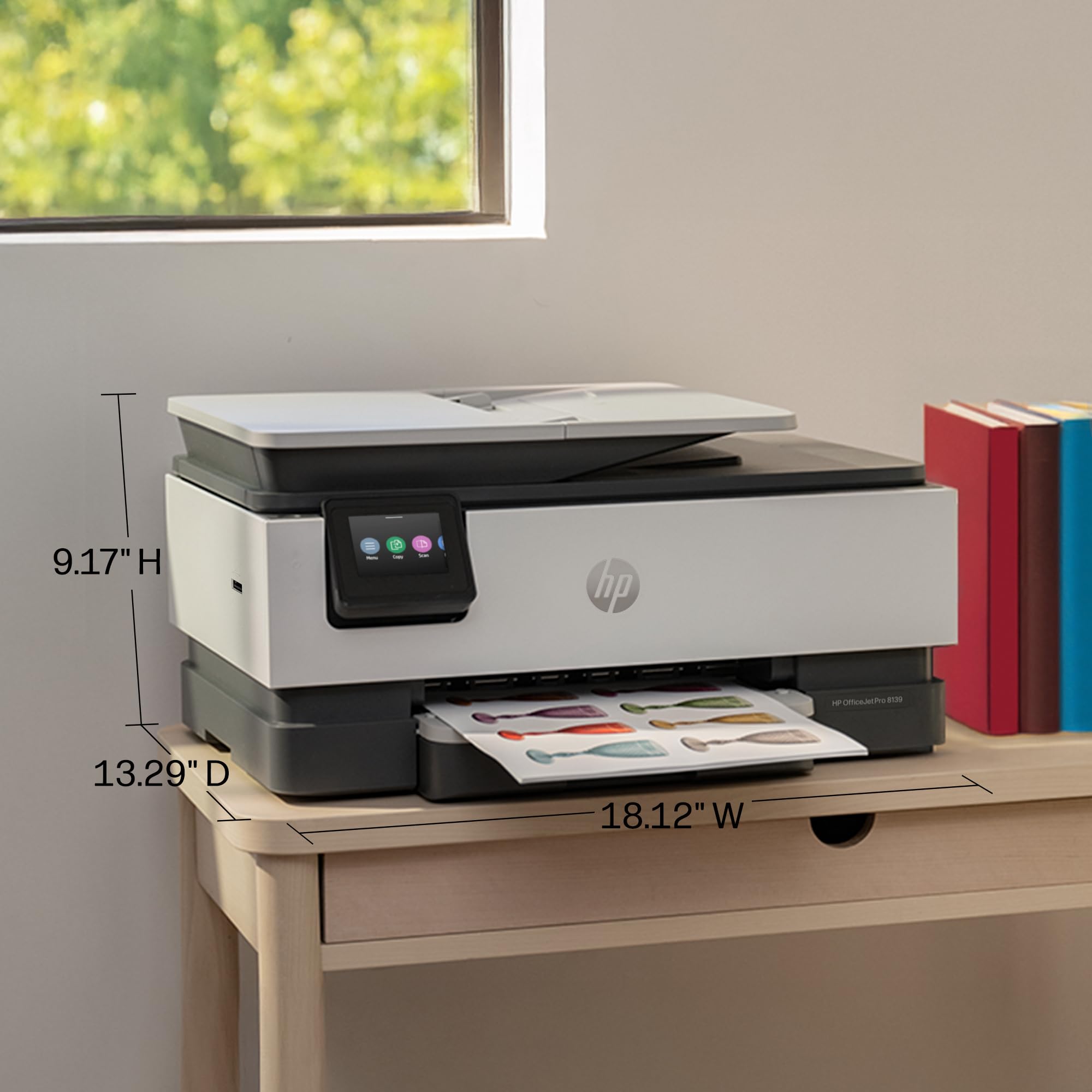 HP 225-sheet paper tray open to reduce frequent reloads