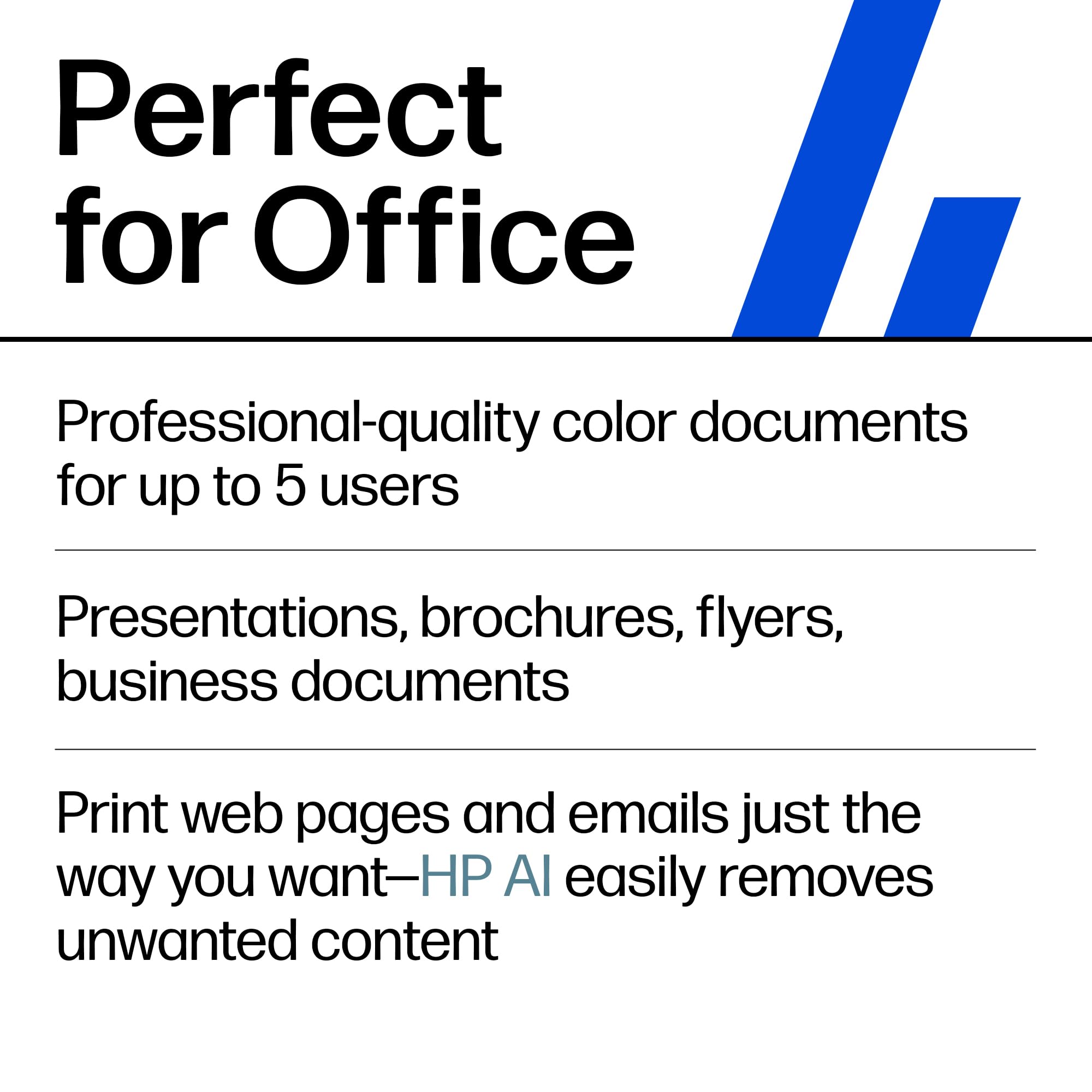 HP OfficeJet Pro 9125 output tray with vibrant color pages highlighting professional print quality