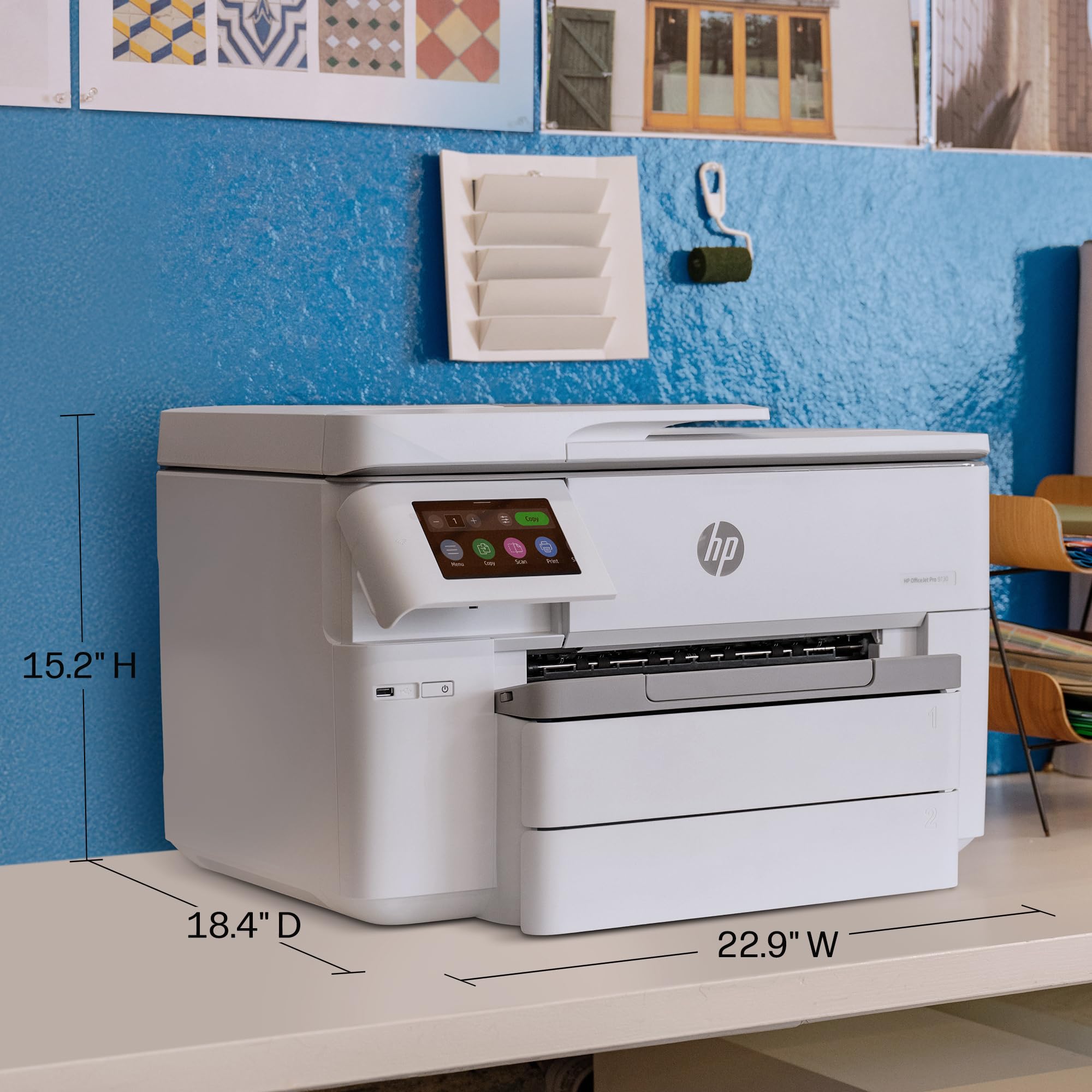 HP OfficeJet Pro 9730 duplex scan in action capturing both sides in one swift pass for speed