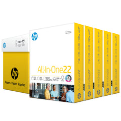 HP Papers front packaging showing 5 ream case and product benefits