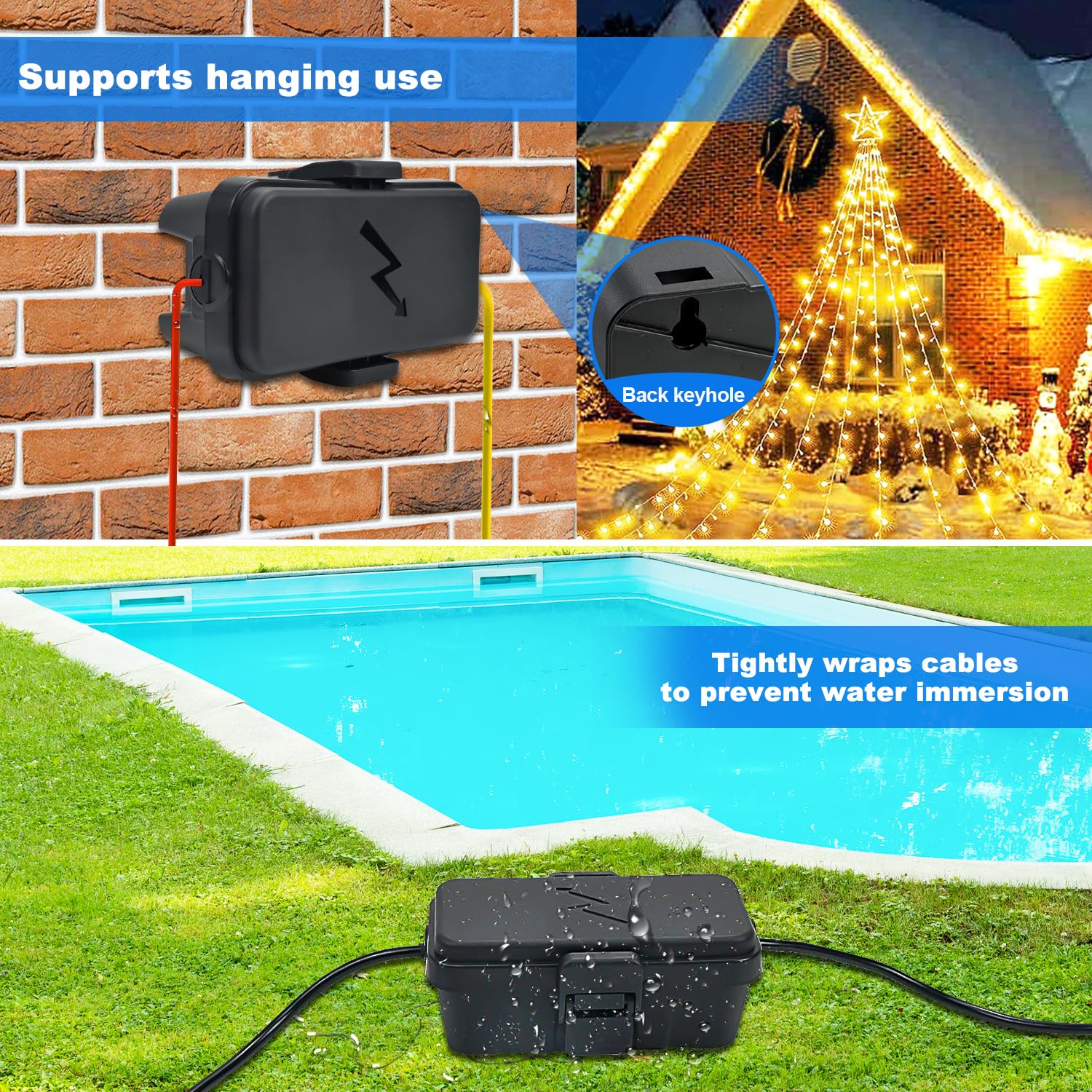 Hrensaw extension cord splice inside box showing organized protection benefit