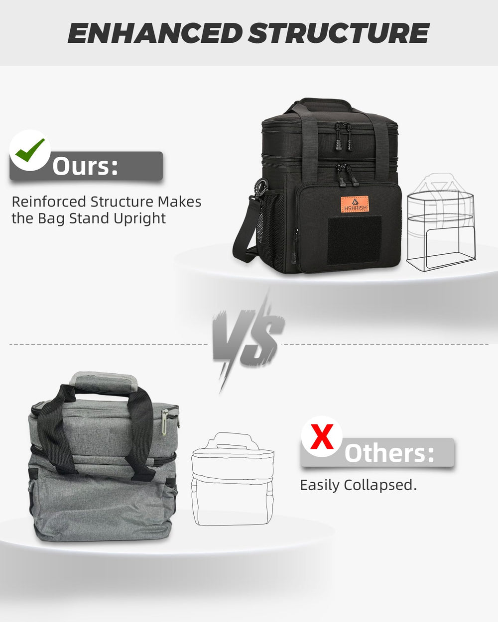 HSHRISH adjustable shoulder strap and grab handle for comfortable versatile carrying