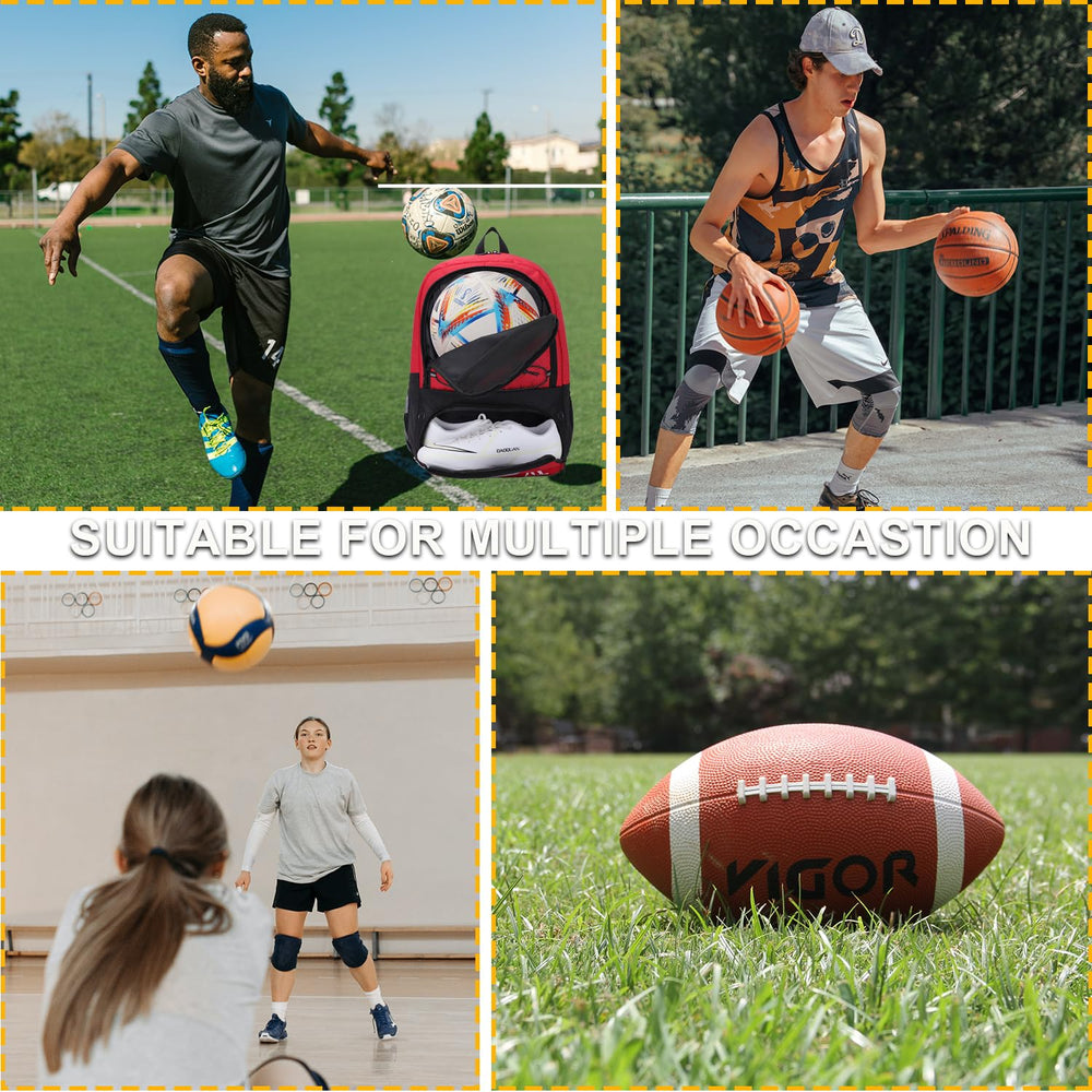 Hsmihair backpack on field next to player demonstrating organized gear and practical use
