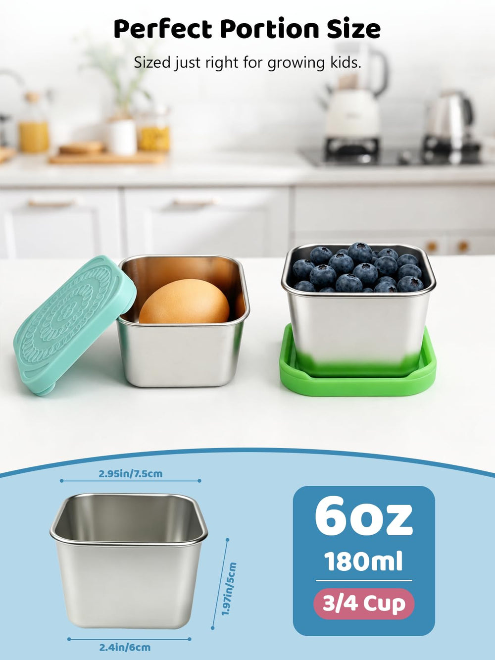 HTEVW open stainless steel container filled with berries showing freshness retention