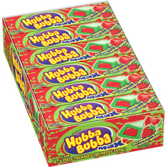 Hubba Bubba front box showing 18-pack, convenient bulk supply