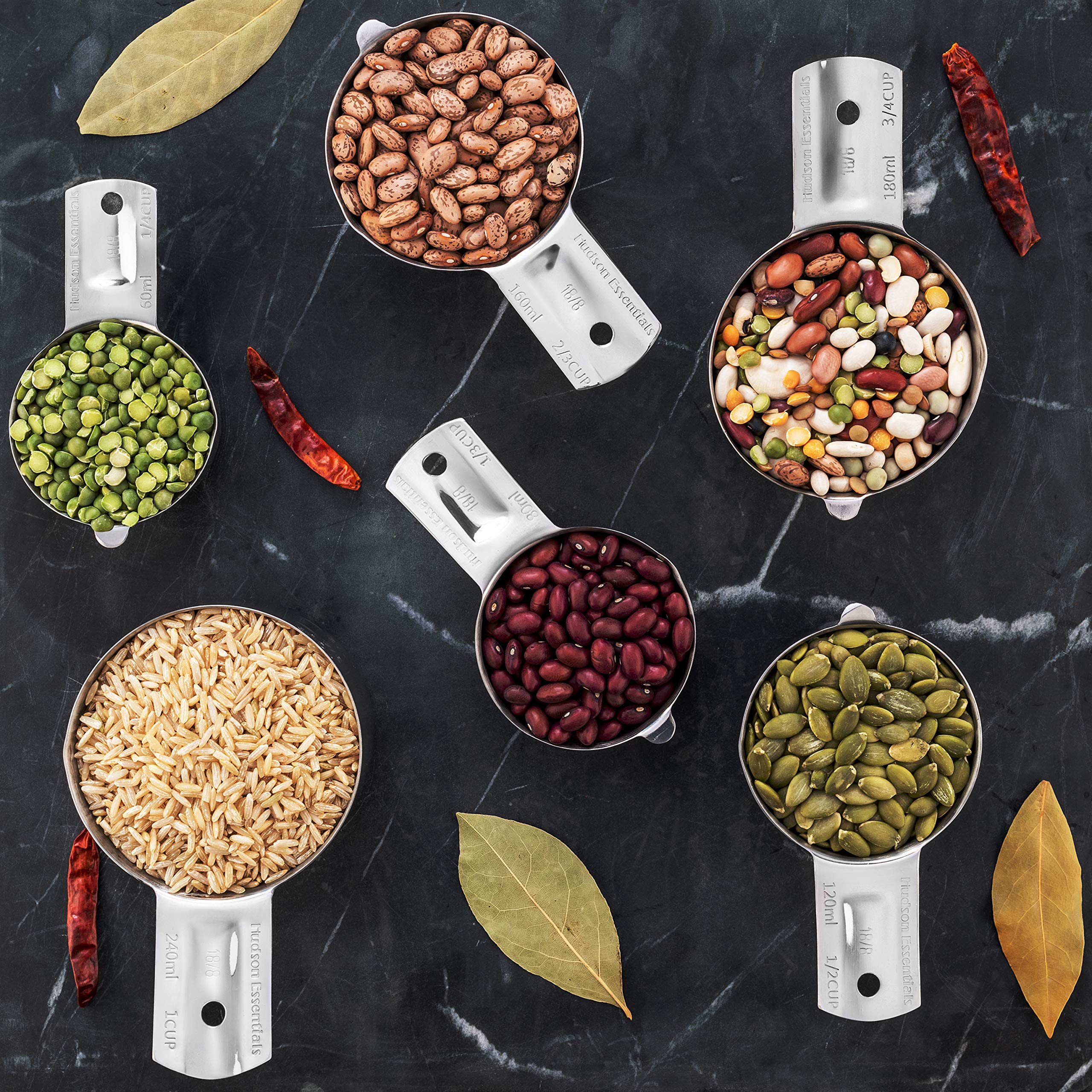 Hudson Essentials measuring cups stored in a kitchen drawer illustrating space-saving convenience