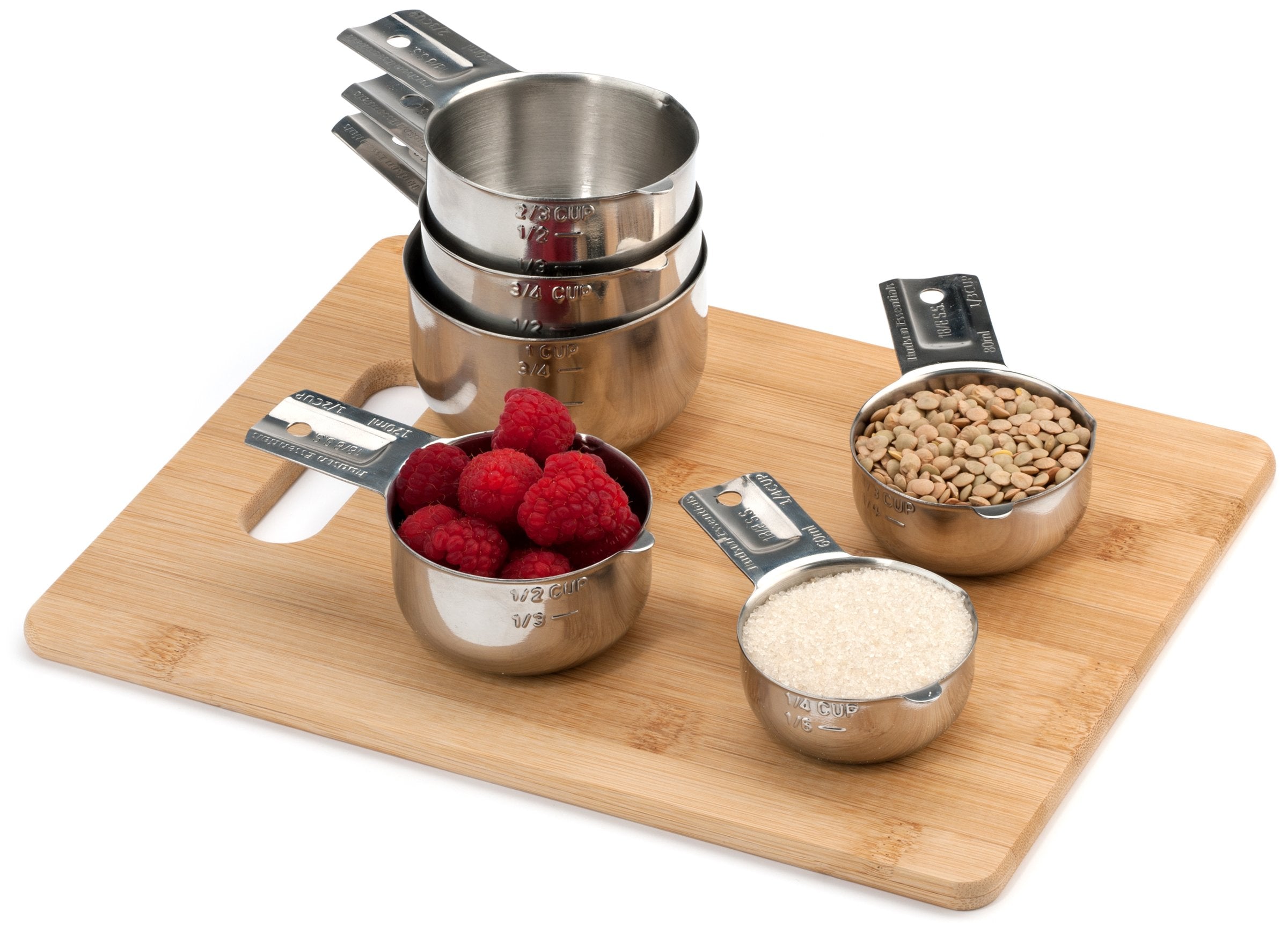 Hudson Essentials cups laid out to show each size for accurate ingredient measurement