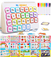 Huijing front cover of busy book showing colorful themes and durable binder benefits