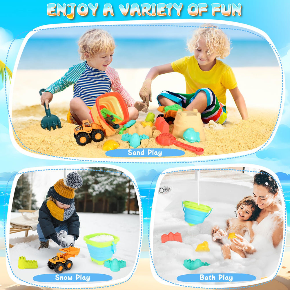 HUITEM sandcastle molds with flags, helps build detailed beach creations