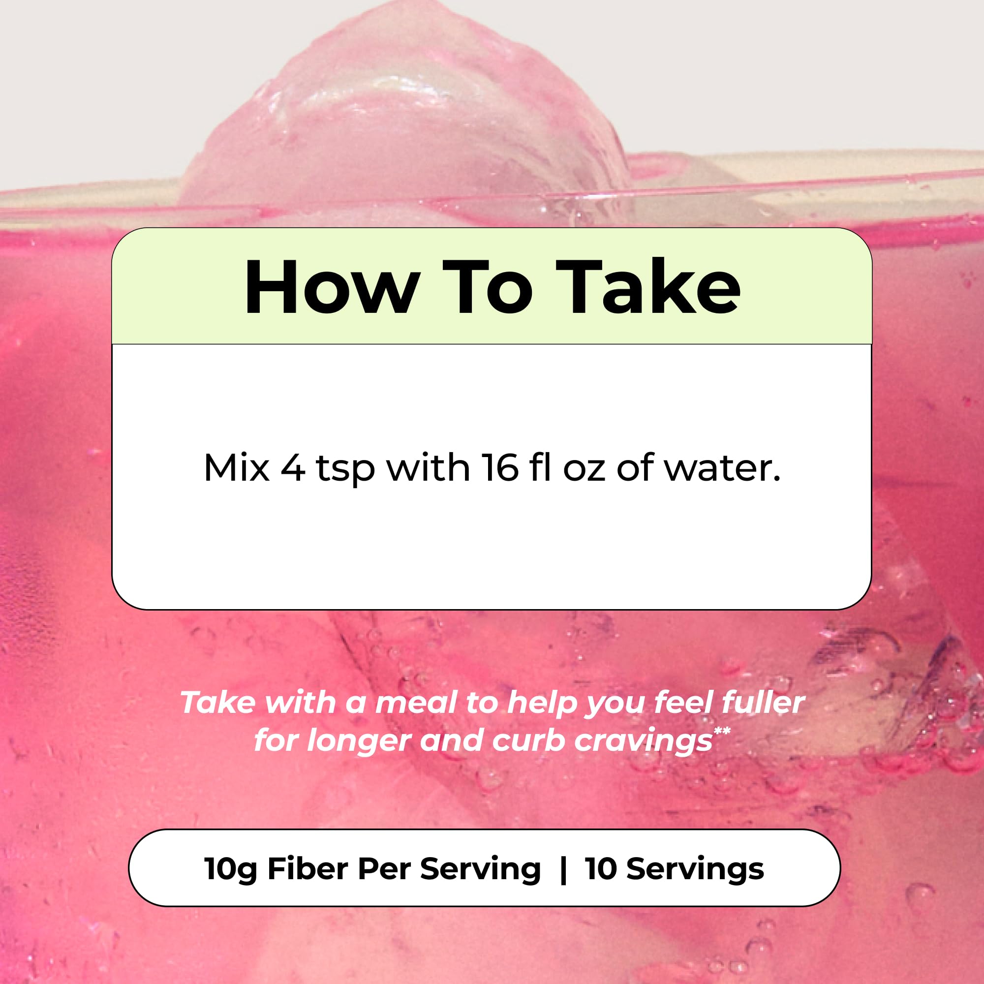 HUM pouch next to a measuring spoon to show compact 10‑serving size