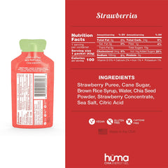 HÜMA CHIA ENERGY GEL single sachet opened demonstrating texture and pourability