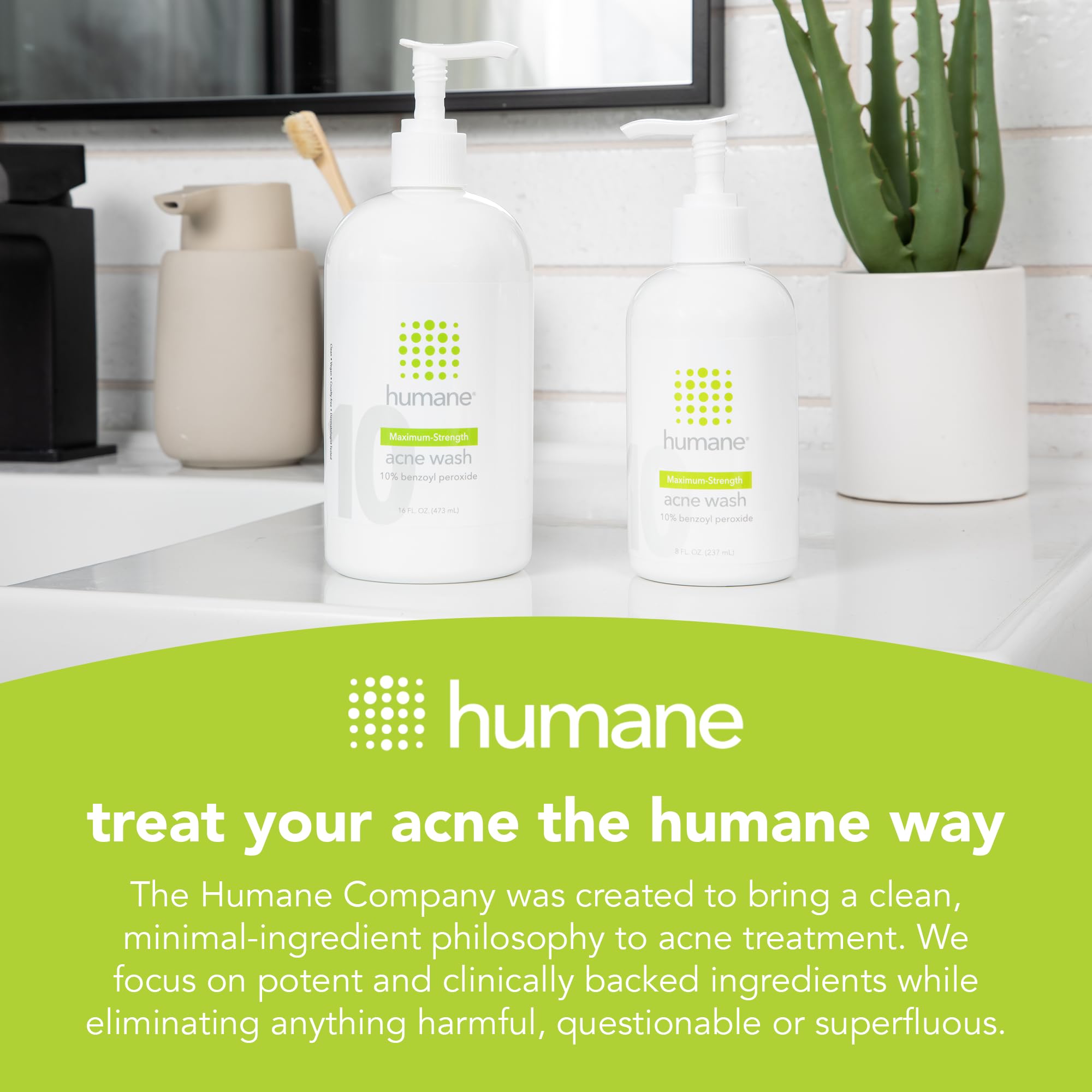 humane bottle held in hand showing 8 fl oz scale and travel convenience