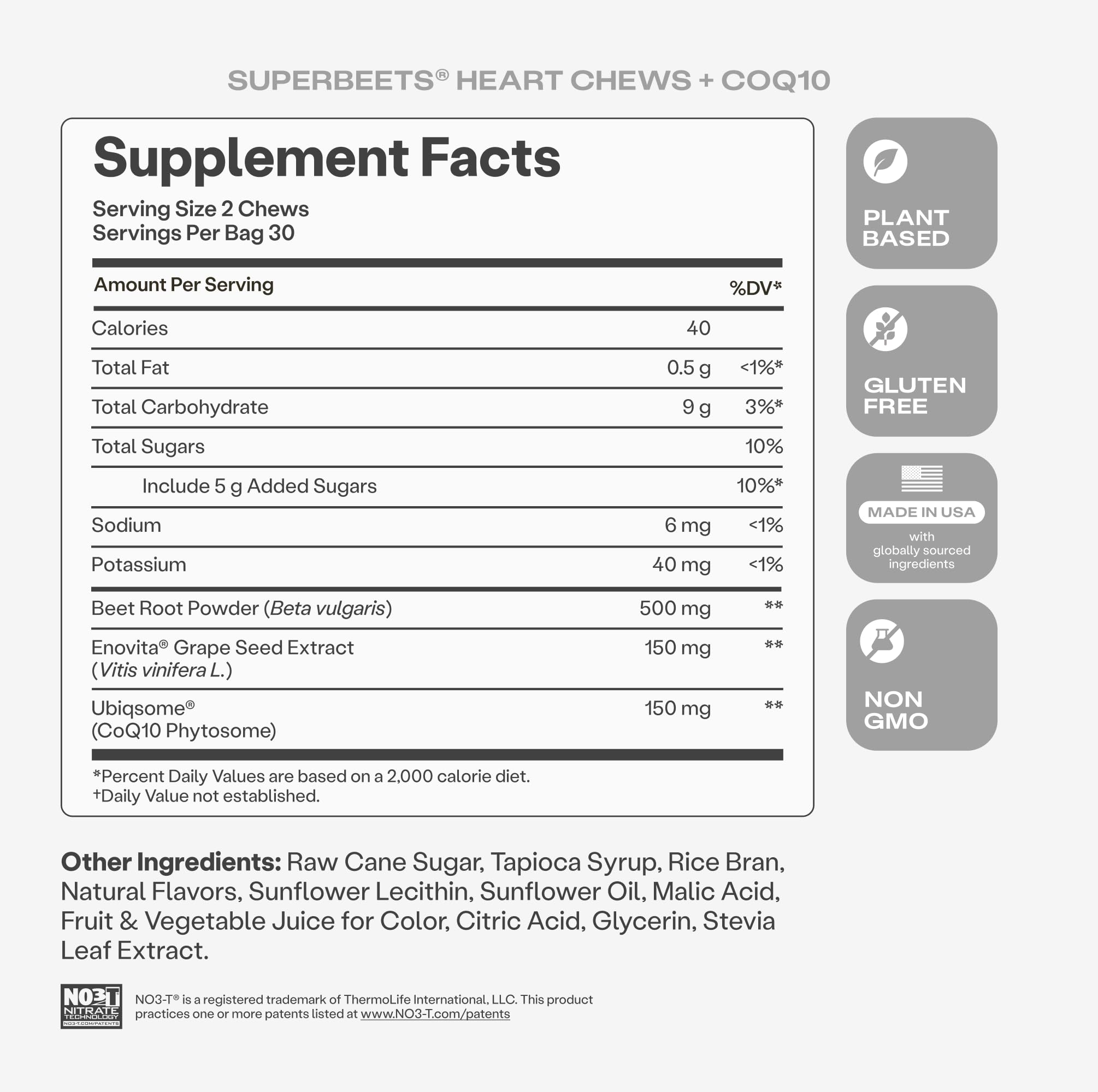 HumanN bottle side view focusing on ingredient list and claims