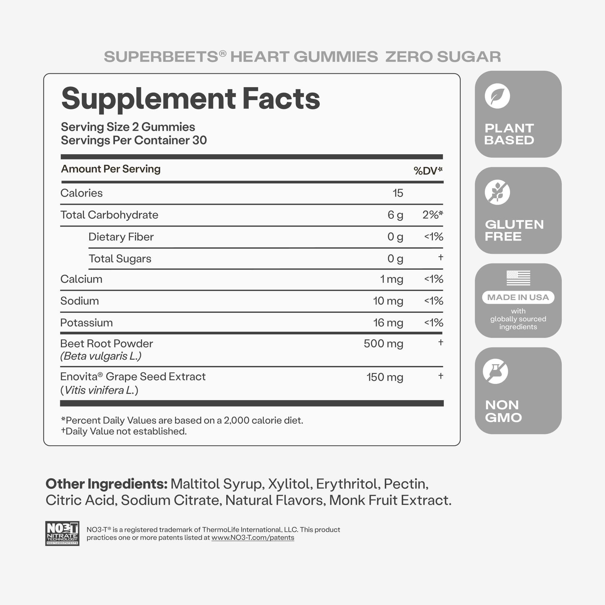 Humann SuperBeets label and nutrition facts displaying ingredient and dosage details