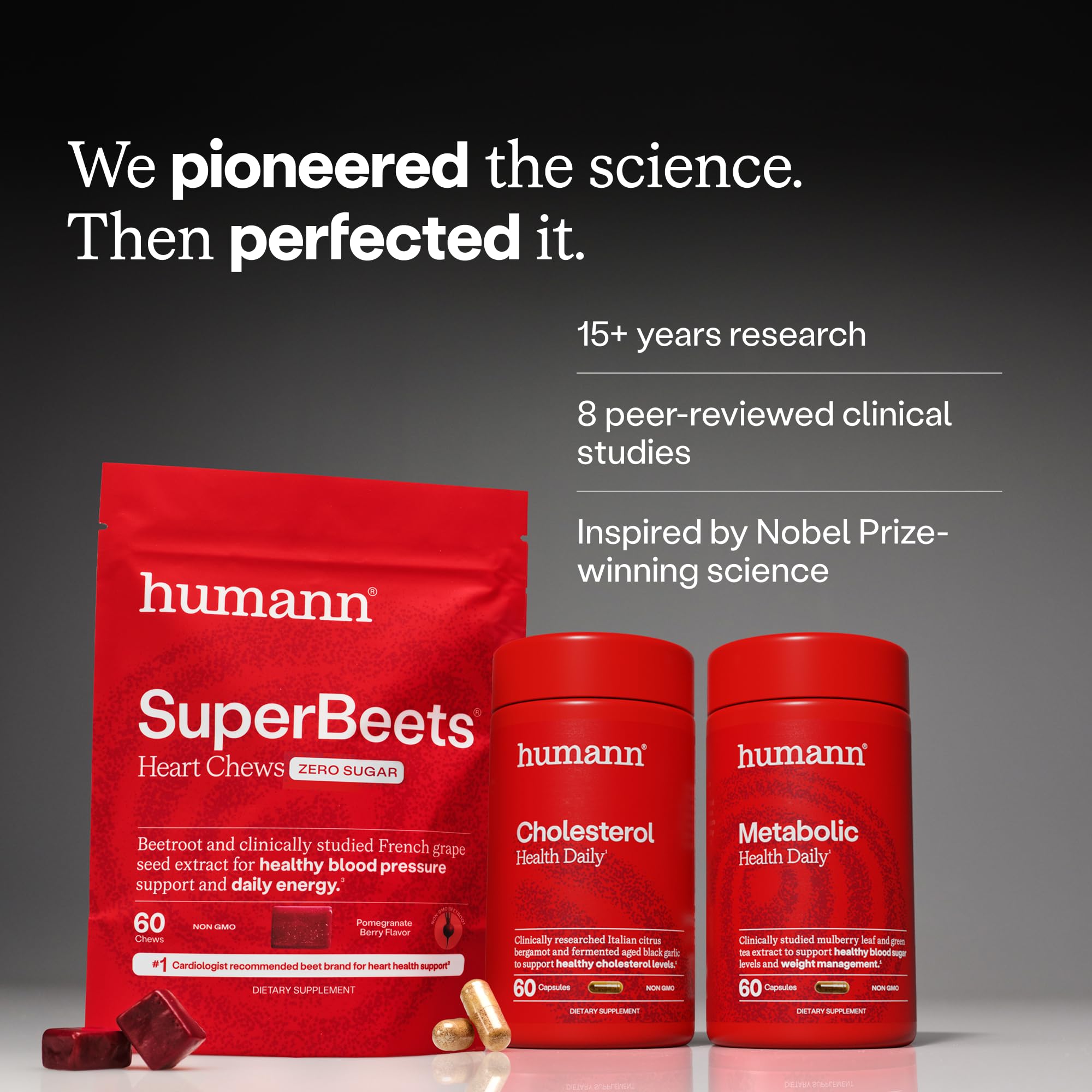Humann SuperBeets jar on a breakfast table suggesting convenient daily use